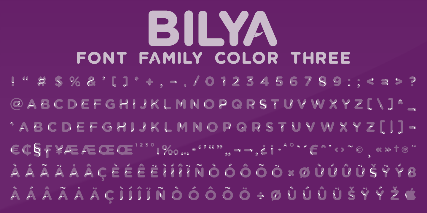 Beispiel einer Bilya Layered COLOR TWO-Schriftart